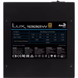 Aerocool LUX alimentatore per computer 1000 W 20+4 pin ATX ATX Nero, Blu - Vista aggiuntiva 5