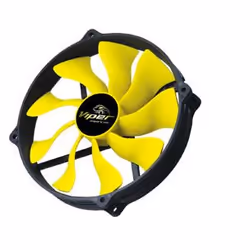 Akasa 14cm Viper R Fan, Ventilatore, 14 cm, 600 Giri/min, 1600 Giri/min, Nero, Giallo
