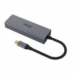 Akasa AK-CR-09BK lettore di schede USB 2.0 Type-C Grigio - Vista aggiuntiva 3