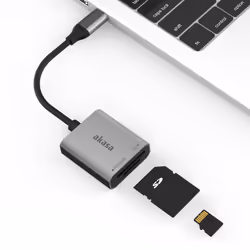 Akasa AK-CR-10BK lettore di schede USB 3.2 Gen 2 (3.1 Gen 2) Type-C Nero, Argento - Vista aggiuntiva 5