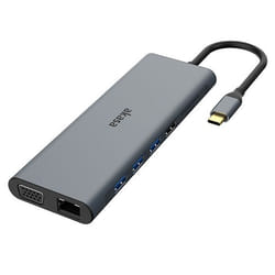Akasa AK-CBCA28-18BK replicatore di porte e docking station per laptop Cablato USB 3.2 Gen 1 (3.1 Gen 1) Type-C Nero, Grigio