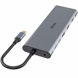 Akasa AK-CBCA28-18BK replicatore di porte e docking station per laptop Cablato USB 3.2 Gen 1 (3.1 Gen 1) Type-C Nero, Grigio