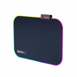 Akasa SOHO R, Nero, Monocromatico, Gomma, Alimentazione USB, Barra appoggiaferro antiscivolo, Tappetino per mouse per gioco d ...