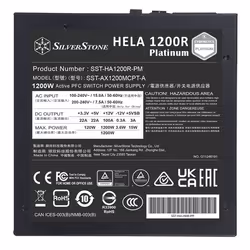 Silverstone HELA 1200R Platinum alimentatore per computer 1200 W 20+4 pin ATX ATX Nero - Vista aggiuntiva 5