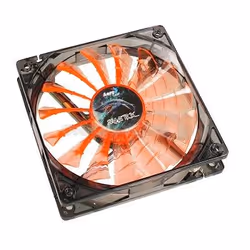 Aerocool Shark Fan Evil Black Edition 12cm, Ventilatore, 12 cm, Nero, Arancione, Trasparente