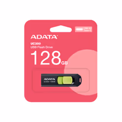 ADATA ACHO-UC300-128G-RNB, 128 GB, USB tipo-C, 3.2 Gen 1 (3.1 Gen 1), 100 MB/s, Lamina di scorrimento, Nero