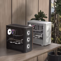 Aerocool D301A Mini Case PC Mini Tower Bianco, Legno - Vista aggiuntiva 7
