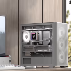 Aerocool D301A Mini Case PC Mini Tower Bianco, Legno - Vista aggiuntiva 8