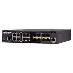QNAP QSW-M3216R-8S8T switch di rete Gestito L2/L3 10G Ethernet (100/1000/10000) 1U Nero - Vista aggiuntiva 4