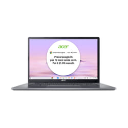 Acer Chromebook Plus 515 CB515-2H-34ZU Laptop con IA Google, 15.6" Full HD, Intel Core i3-1215U, 8GB DDR5-SDRAM, 256GB SSD,, ChromeOS, Grigio, con funzioni di intelligenza artificiale