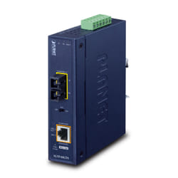 PLANET IP30 Industrial 10/100/1000BAS convertitore multimediale di rete 1000 Mbit/s Blu