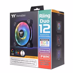 Thermaltake Riing Duo 12 RGB Premium Edition Case per computer Ventilatore 12 cm Nero - Vista aggiuntiva 7