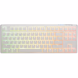 Ducky One 3 Classic Pure White TKL Gaming Tastatur RGB LED - MX-Blue, Cablato, USB, Interruttore a chiave meccanica, LED RGB, ...