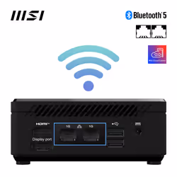 MSI Cubi N ADL-006DE Intel® N N200 4 GB 128 GB SSD Win11 Pro Mini PC Nero - Vista aggiuntiva 5