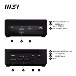 MSI Cubi N ADL-006DE Intel® N N200 4 GB 128 GB SSD Win11 Pro Mini PC Nero - Vista aggiuntiva 7