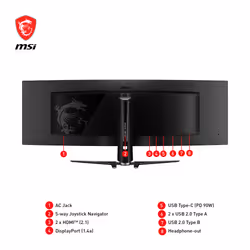 MSI MPG 491CQPDE QD-OLED 49" DQHD Nero - Vista aggiuntiva 6
