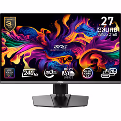 MSI MPG 272URXDE QD-OLED, 67,3 cm (26.5"), 3840 x 2160 Pixel, 4K Ultra HD, QD-OLED, 1 ms, Nero