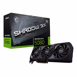 MSI GEFORCE RTX 5080 16G SHADOW 3X OC, GeForce RTX 5080, 16 GB, GDDR7, 256 bit, 7680 x 4320 Pixel, PCI Express x16 5.0