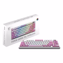 MSI FORGE GK600 TKL WIRELESS VIOLET IT tastiera Gaming USB + Bluetooth QWERTY Italiano Rosa, Viola, Bianco - Vista aggiuntiva 5