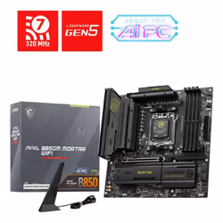 MSI MAG B850M MORTAR WIFI, AMD, Socket AM5, AMD Ryzen 7000 Series, AMD Ryzen 8000 Series, AMD Ryzen 9000 Series, Socket AM5,  ...