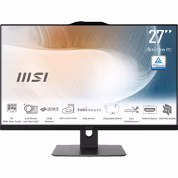 MSI Modern AM242P 1M-1871AT All-in-One PC Intel Core 3 100U 68,6 cm (27") 1920 x 1080 Pixel PC All-in-one 16 GB DDR5-SDRAM 256 GB SSD Windows 11 Pro Wi-Fi 6E (802.11ax) Nero - Vista aggiuntiva 2