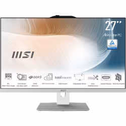 MSI Modern AM242P 1M-1873AT Intel Core 3 100U 68,6 cm (27") 1920 x 1080 Pixel PC All-in-one 16 GB DDR5-SDRAM 256 GB SSD Windows 11 Home Wi-Fi 6E (802.11ax) Bianco - Vista aggiuntiva 2