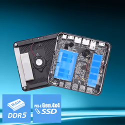 MSI Cubi Z AI 8M AMD Ryzen 9 8945HS Barebone 0.9L sized PC Nero AMD SoC 4 GHz Altoparlanti incorporati - Vista aggiuntiva 5