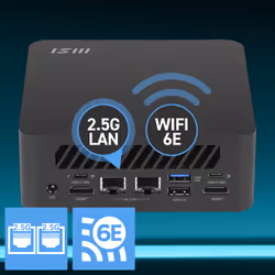 MSI Cubi Z AI 8M R7 8845HS FS 16GB 1TB W11P AMD Ryzen™ 7 DDR5-SDRAM SSD Windows 11 Pro Mini PC Nero - Vista aggiuntiva 7