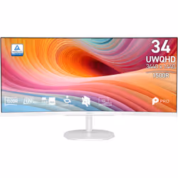 MSI Pro MP341CQW E12 Monitor PC 86,4 cm (34") 3440 x 1440 Pixel UltraWide Quad HD Bianco - Vista aggiuntiva 3