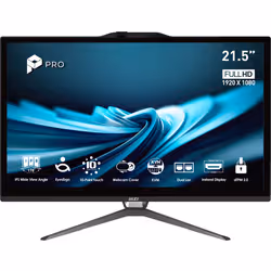 MSI Pro AP222T 14MA-613EU Intel® Core™ i3 i3-14100 54,6 cm (21.5") 1920 x 1080 Pixel Touch screen PC All-in-one 8 GB DDR4-SDRAM 512 GB SSD Windows 11 Home Wi-Fi 5 (802.11ac) Nero - Vista aggiuntiva 2