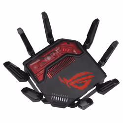 ASUS ROG Rapture GT-BE19000 router wireless Multi-Gigabit Ethernet Tri-band (2,4 GHz/5 GHz/6 GHz) Nero, Rosso - Vista aggiuntiva 4