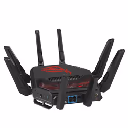 ASUS ROG Rapture GT-BE19000 router wireless Multi-Gigabit Ethernet Tri-band (2,4 GHz/5 GHz/6 GHz) Nero, Rosso - Vista aggiuntiva 8