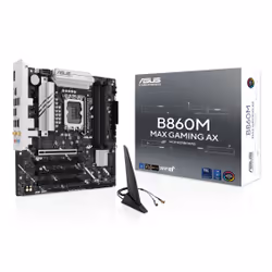 ASUS B860M MAX GAMING AX, Intel, LGA 1851 (Socket V1), Intel Core Ultra (Series 2), Intel LGA1851, DDR5-SDRAM, 256 GB
