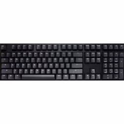 Ducky Origin Phantom Black, Full-size (100%), Cablato, USB, Interruttore a chiave meccanica, QWERTZ, Nero