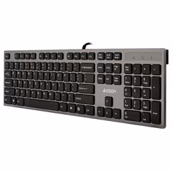 A4Tech KV-300H, Full-size (100%), Cablato, USB, QWERTY, Nero, Grigio