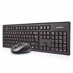 A4Tech 7100N desktop, Full-size (100%), Wireless, RF Wireless, QWERTY, Nero, Mouse incluso