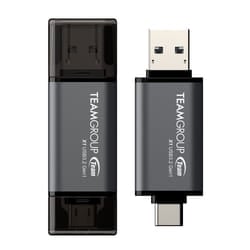 Team Group X1 USB 3.2 Gen1 unità flash USB 64 GB USB Type-A / USB Type-C 3.2 Gen 1 (3.1 Gen 1) Nero, Grigio