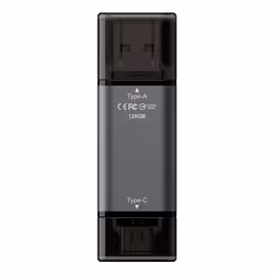 Team Group X1 USB 3.2 Gen1 unità flash USB 128 GB USB Type-A / USB Type-C 3.2 Gen 1 (3.1 Gen 1) Nero, Grigio - Vista aggiuntiva 5