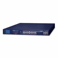 PLANET FGSW-1822VHP, Non gestito, Fast Ethernet (10/100), Full duplex, Supporto Power over Ethernet (PoE), Montaggio rack, 1U