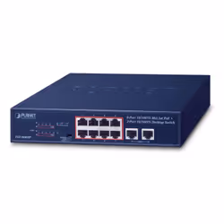 PLANET FSD-1008HP, Non gestito, Fast Ethernet (10/100), Full duplex, Supporto Power over Ethernet (PoE), Montaggio rack, 1U