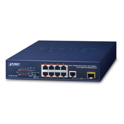 PLANET FGSD-1011HP switch di rete Non gestito Gigabit Ethernet (10/100/1000) Supporto Power over Ethernet (PoE) 1U Blu