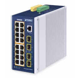 PLANET IGS-6325-16P4S switch di rete Gestito L3 Gigabit Ethernet (10/100/1000) Supporto Power over Ethernet (PoE) Alluminio, Blu