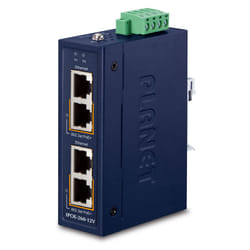 PLANET Industrial 2-port 10/100/1000T Gigabit Ethernet (10/100/1000) Supporto Power over Ethernet (PoE) Blu