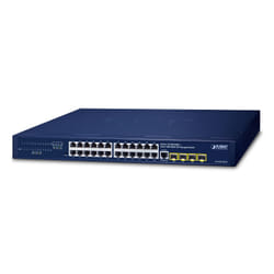 PLANET IPv4/IPv6, 24-Port Gestito L2/L4 Gigabit Ethernet (10/100/1000) 1U Blu