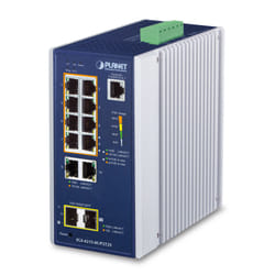 PLANET IGS-4215-8UP2T2S switch di rete Gestito L2/L4 Gigabit Ethernet (10/100/1000) Supporto Power over Ethernet (PoE) Alluminio, Blu