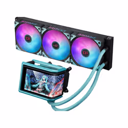 ASUS ROG RYUO IV 360 ARGB Hatsune Miku Edition Processore Raffreddatore di liquidi tutto in uno 12 cm Nero, Turchese - Vista aggiuntiva 7