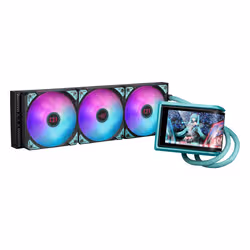 ASUS ROG RYUO IV 360 ARGB Hatsune Miku Edition Processore Raffreddatore di liquidi tutto in uno 12 cm Nero, Turchese - Vista aggiuntiva 8