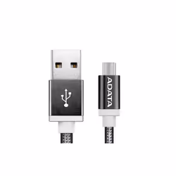 ADATA 1m, USB2.0-A/USB2.0 Micro-B, 1 m, USB A, Micro-USB B, USB 2.0, Maschio/Maschio, Nero