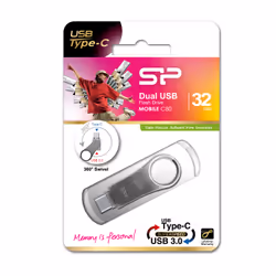 Silicon Power Mobile C80 unità flash USB 32 GB USB Type-A / USB Type-C 3.2 Gen 1 (3.1 Gen 1) Titanio - Vista aggiuntiva 4