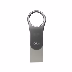 Silicon Power Mobile C80, 64 GB, USB Type-A / USB Type-C, 3.2 Gen 1 (3.1 Gen 1), Senza coperchio, 8 g, Titanio